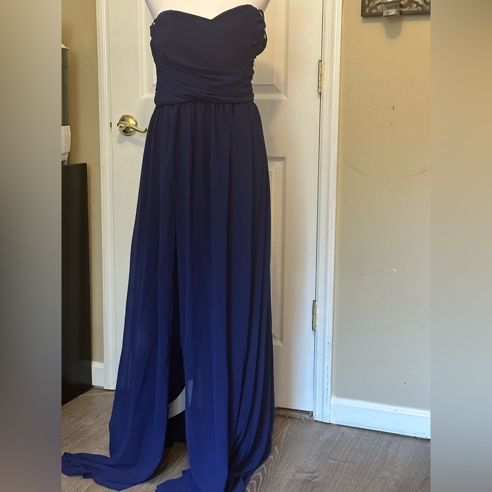 Blue strapless dress size M